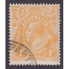 Australian    King George V    4d Orange   Single Crown WMK  Plate Variety 2R2